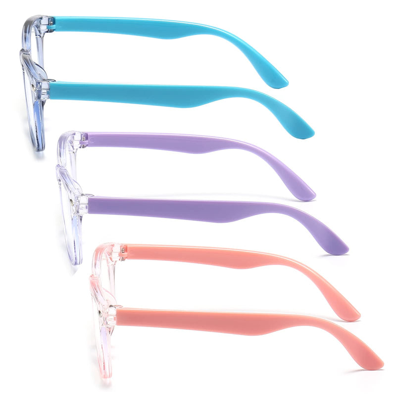 3 Pack kids Blue Light Blocking Glasses for girls boys Computer Blue Light Blocking Glasses For Age 3-11 (Light blue + Light purple + Light pink) Light Blue + Light Purple + Light Pink - BeesActive Australia