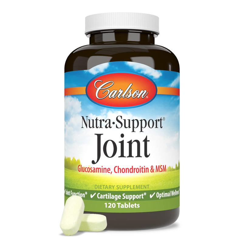 Carlson Nutra-Support Joint, Glucosamine, Chondroitin, 120 Tablets | MSM; Joint Function; Cartilage Support Optimal Wellness
