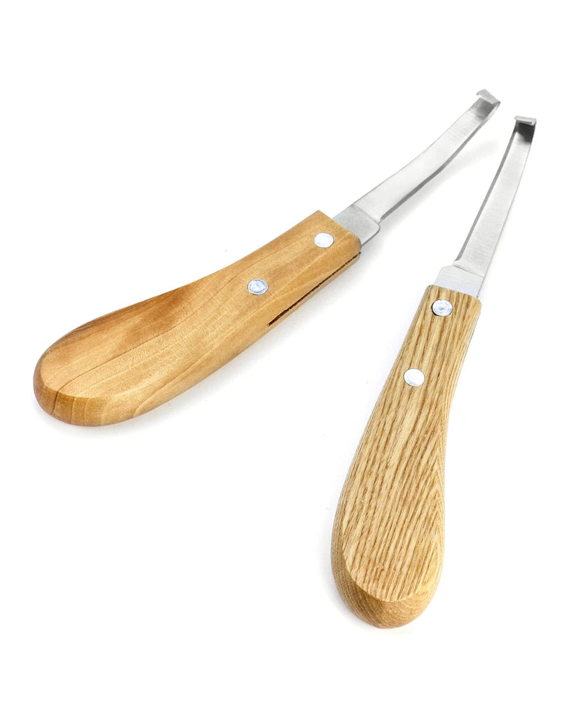 QWORK Hoof Knife Set, Left and Right Hand Razor Edge Shaped, Stainless Steel - BeesActive Australia
