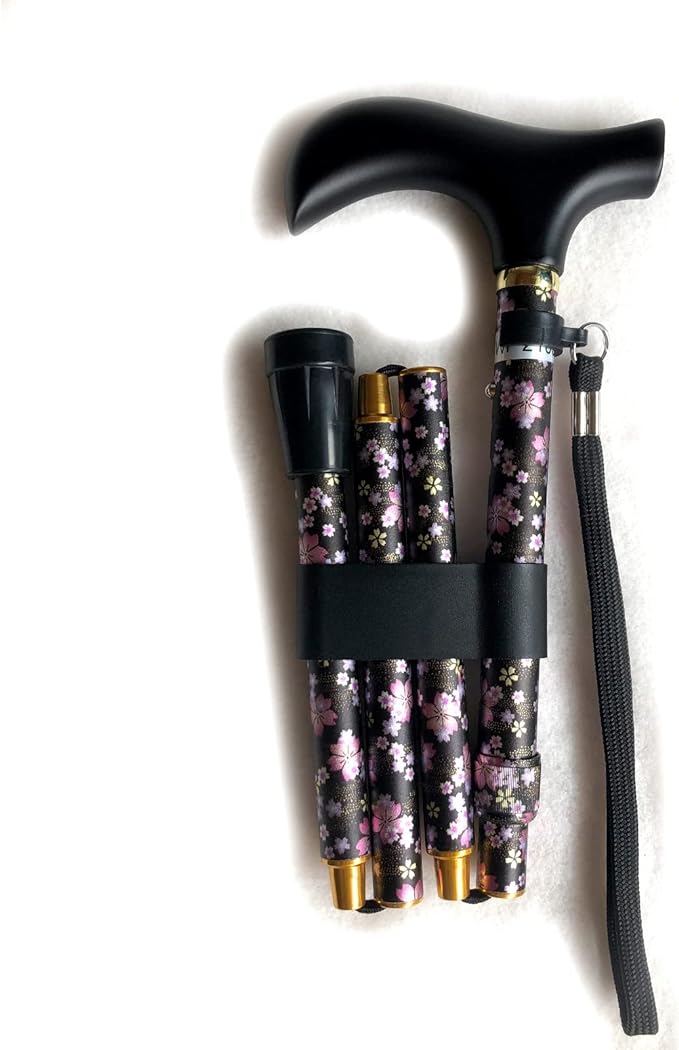 Welfan 009715 Dream Life Stick, Folding Handle, Telescopic Type, Cherry Blossom Black - BeesActive Australia