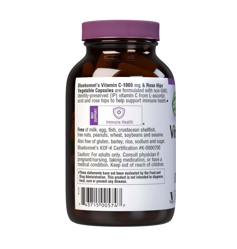 BlueBonnet Nutrition Vitamin C 1000 mg | for Immune Health & for Antioxidant Protection; Non-GMO, Vegan, Kosher 90 Count (Pack of 2)