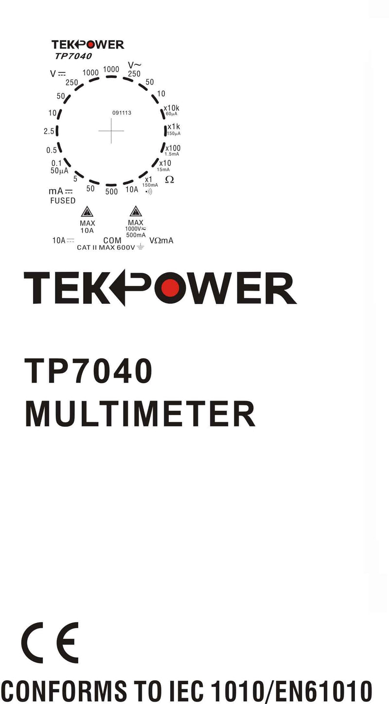 Tekpower TP7040 20-Range AC/DC Analog Multimeter General Purpose with High Accuracy and Well Built Details, Strong Needle - BeesActive Australia