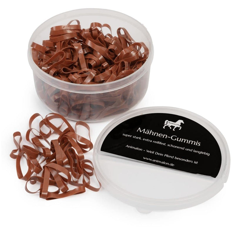 Animalon mane rubbers made of silicone | Braiding elastics for horse hairstyles | gentle braiding with tear-resistant mane elastics | Ideal tournament accessories for horses (300 pieces, brown) 300 pieces (pack of 1) - BeesActive Australia