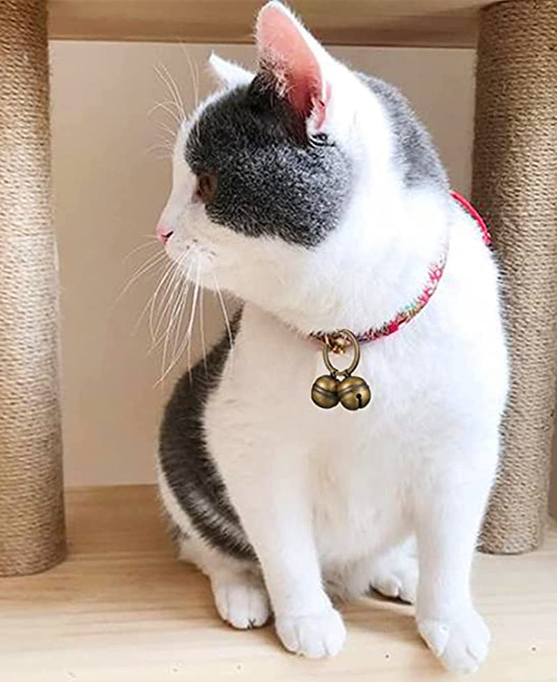 Cat Dog Collar Copper Bells Brass with Key Ring Clip Vintage Bronze Jingle Bells for Pet Tracking - BeesActive Australia