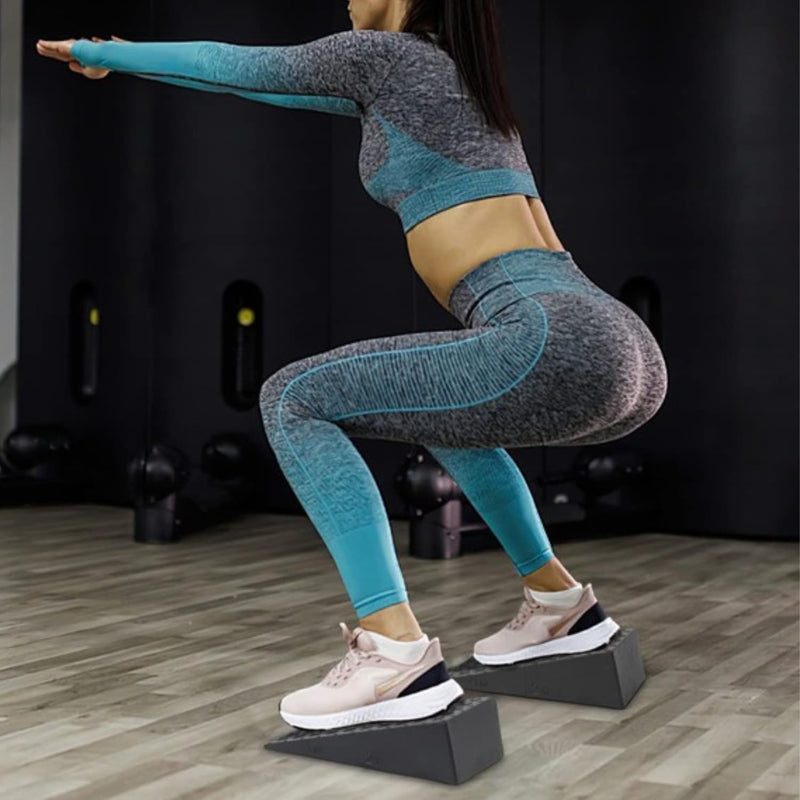 Deep Impact 2PCs Squat Wedge Block ‚Äì Adjustable Slant Board for Heel Elevated Squats, Calf Raises, Weightlifting, Deadlift Platform, Foot Exercise Ramp for Enhanced Mobility & Strength - BeesActive Australia