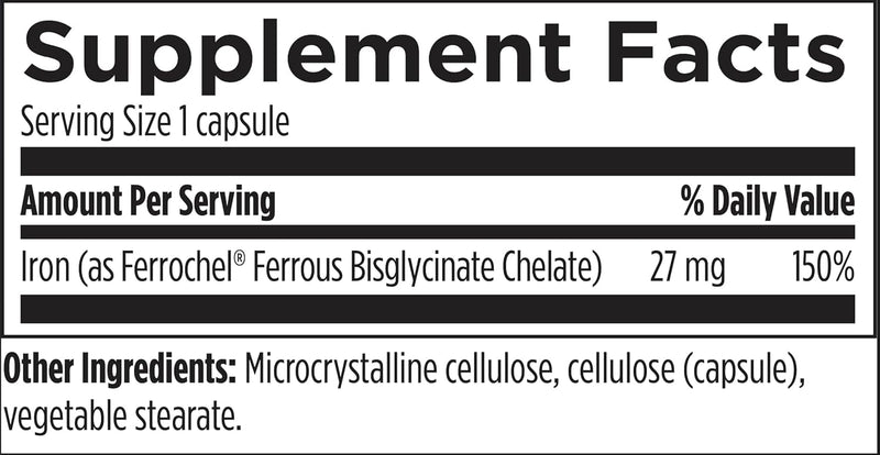 Designs for Health Ferrochel Chelated Iron - Highly-Absorbable Iron Supplement for Women & Men as Ferrous Bisglycinate Chelate - Iron Pills Safe for Pregnant Women & Teens (120 Vegan Iron Capsules) Standard Packaging - BeesActive Australia
