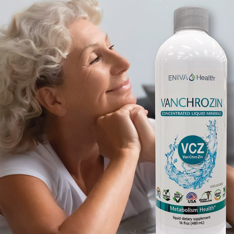 Eniva Health VANCHROZIN Liquid Ionic Minerals Supplement, Vanadium, Chromium & Zinc, Diabetic Friendly, 16 Fl Oz, 96 Servings - BeesActive Australia