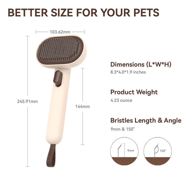 aumuca Cat Brush for Shedding, Cat Brushes for Indoor Cats, Cat Brush for Long or Short Haired Cats, Cat Hair Brush Cat Grooming Deshedding Brush for Dog Kitten Rabbit Massage Removes Loose Fur, Brown - BeesActive Australia