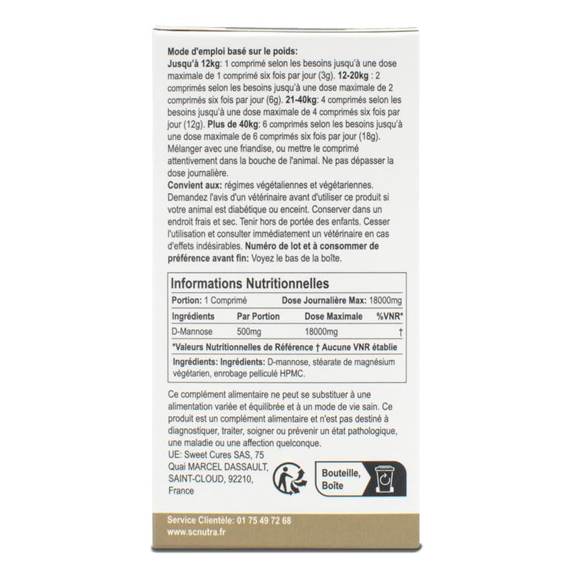 Waterfall D-Mannose Pet Tablets - Feline Cystitis & Canine UTI - Suitable for Cats & Dogs SC Nutra (Sweet Cures) - BeesActive Australia