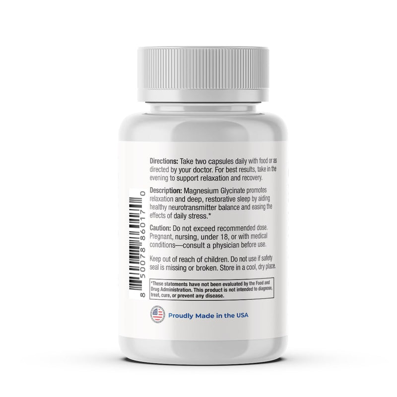 Magnesium Glycinate 150mg (60 Capsules, 2 Pack) | High Absorption Magnesium Supplement for Sleep, Stress & Muscle | Chelated, Gentle on Stomach | Vegan Capsules, Non-GMO
