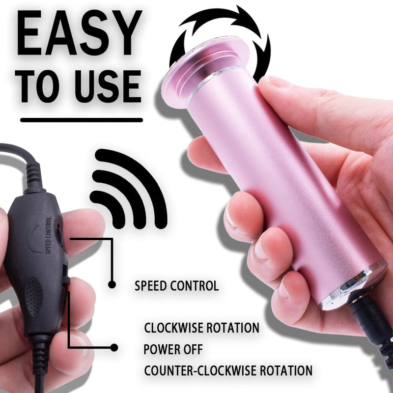 Dr.Pedi Electric Callus Remover for Feet Speed Adjustable Electric Foot File with 60pcs Replacement Sandpaper Discs Pro Pedicure Foot Filer Dead Dry Hard Skin Calluses Foot Grinder Pink - BeesActive Australia
