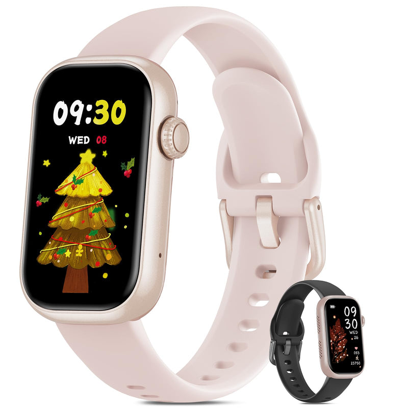 Fitness Tracker for Men Women, 24/7 Heart Rate, SpO2 and Sleep Monitor Health Watch, Calorie Step Counter Fitness Watch IP68 Waterproof Smart Watch for Android and iOS, Blush Pink