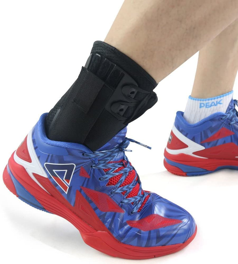Kuangmi Ankle Brace Stabilizers Adjustable Ankle Support for Sports Protect, Sprained Ankle, Ligament Damage, Injury Recovery 1 Piece (L) Large