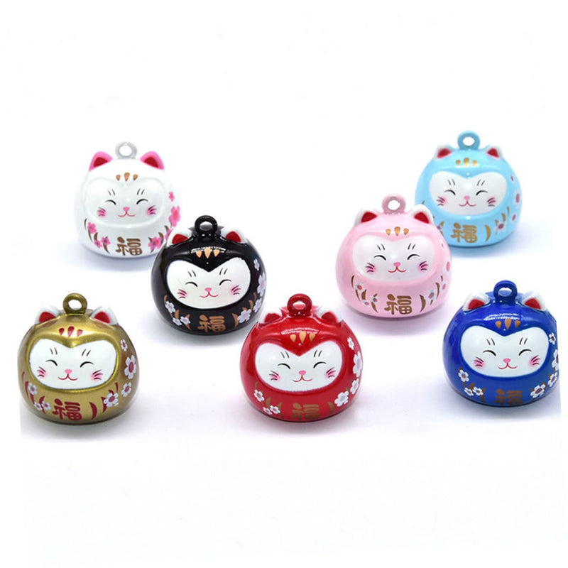 Cartoon Cat Bells Pendant Japanese Water Bells Copper Accessories for Crafts Keychains Phone Charms and Purse Charms Pink 2.482.28*2.28cm - BeesActive Australia