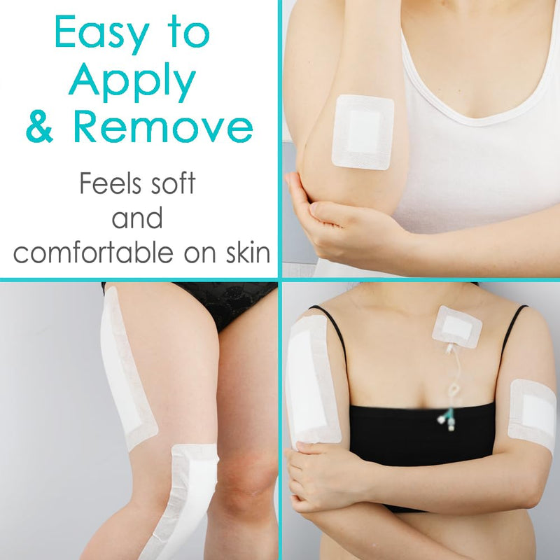 Island Wound Dressing for Arm Shoulder Small Wounds Abrasions Surgical Incisions Breathable Bordered Guaze Pads Adhesive Bandage with No Glue on The Center 4x4 Inch Pack of 40 - BeesActive Australia