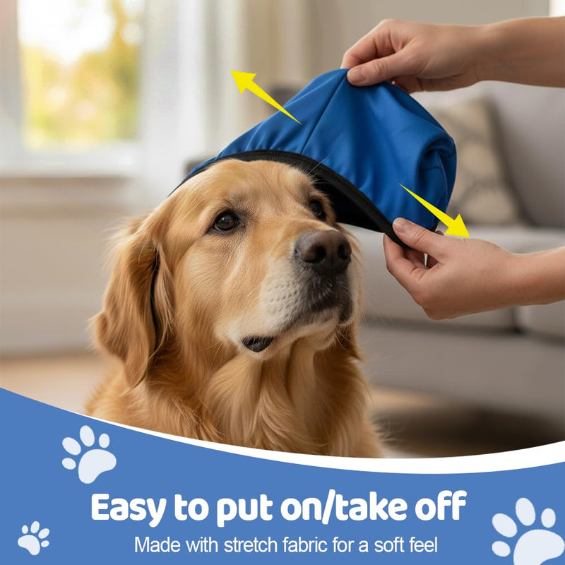 Dog Ear Muff, Noise Protection Waterproof Dog Bathing Ear Covers Adjustable Cat Quiet Earring Wrap for Grooming Swimming L
