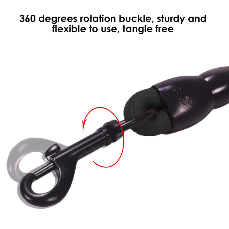 Petyoung 2/3/4 Way Pet Walking Couplers Lead Nylon Braided Rope No Tangle Dog Walking Tracks for 2/3/4 Dogs 4 Way Black - BeesActive Australia