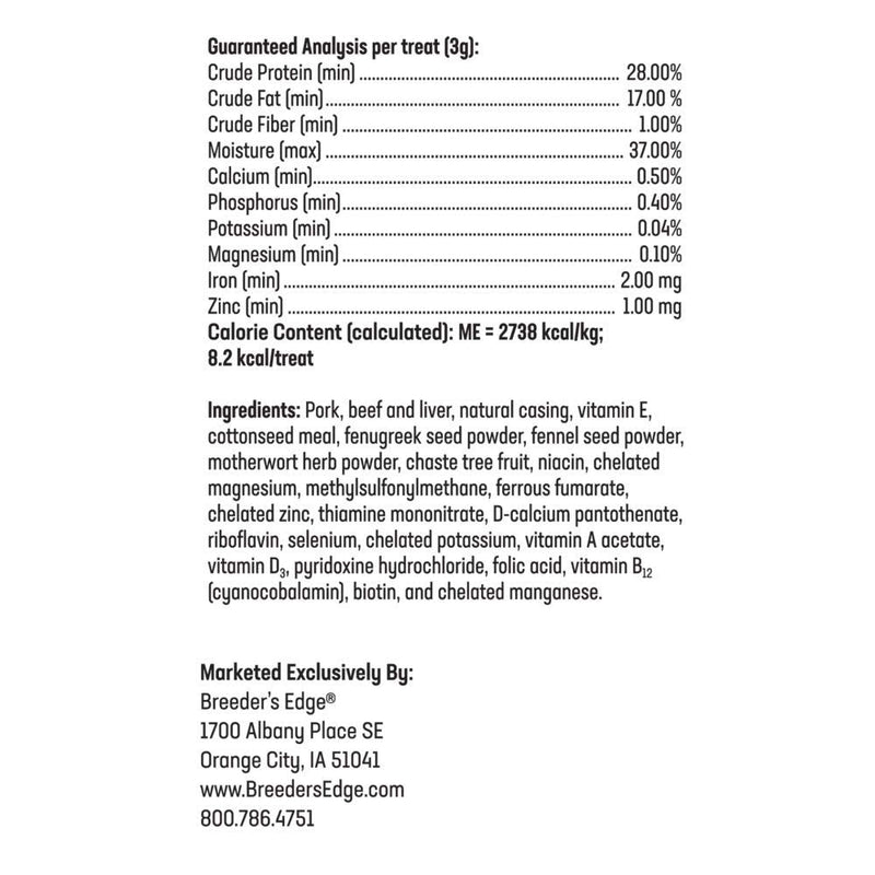 Breeder's Edge Oxy Momma Meat Chews, Postnatal Vitamin Supplement for Lactating Dogs & Cats, Provides Essential Nutrients & Herbs to Support Milk Production and Aid Mother's Recovery After Birth, 40ct | Postnatal Vitamin Supplement with Essential Nutri...