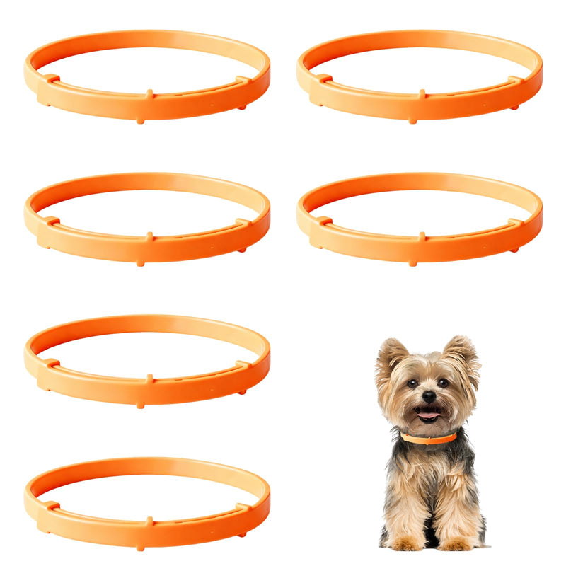 6Pcs Calming Collar for Dogs, Orange Dog Anxiety Relief Collar Adjustable, Dog Calming Collar for Firework Bonfire Night Stress, Anti Barking Collars for Small Medium Large Dogs (Orange)