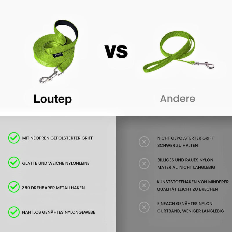 Loutep Towing Leash for Dogs Long Leash 3m 5m Towing Leash 10m for Dogs 15m 20m 25m 30m Dog Leash for Small Medium Large Dogs Cross-Country Leash Waterproof Lightweight Running Leash Green - BeesActive Australia