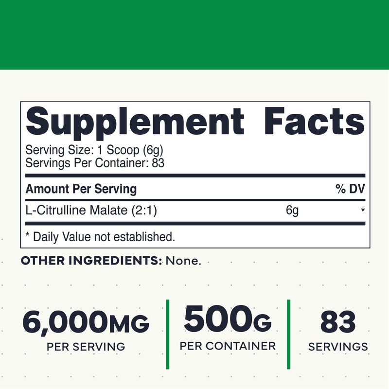 Type Zero Clean L-Citrulline Malate 2:1 Powder Drink Mix (Unflavored) 500g | Keto Friendly, Gluten-Free, GMO-Free, 83 Servings 500 Gram (Pack of 1)