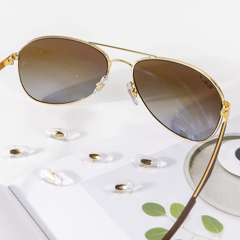 5 Pairs Replacement Nose Pads for RayBan RB3549, RB4071, RB6336, RB7140, RB8415 and More Plug in Eyeglasses, Sunglasses Models - Gold - BeesActive Australia