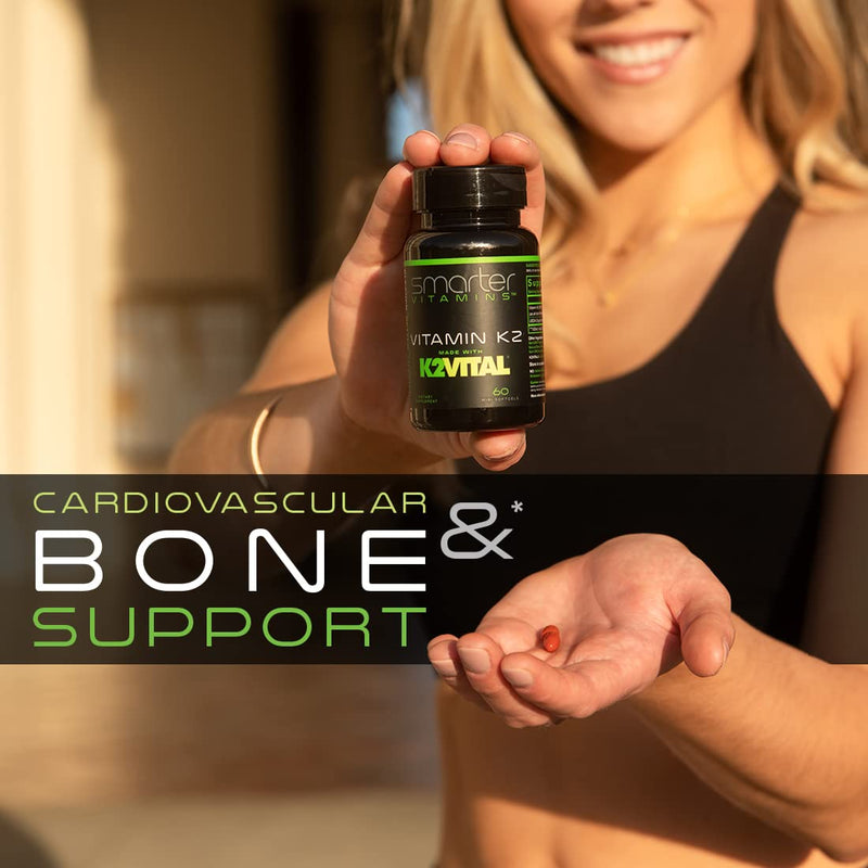 3 Pack Vitamin K2 MK7 100mcg K2VITAL Bone & Heart Support – 180 Softgels | Made with K2VITAL MK-7 and kale powder in convenient liquid softgels for daily vitamin K2 supplementation. 60 Count (Pack of 3)