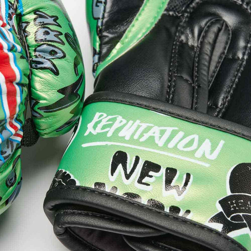 Leone 1947, Flames Boxing Gloves 06oz. GN407J green 6OZ