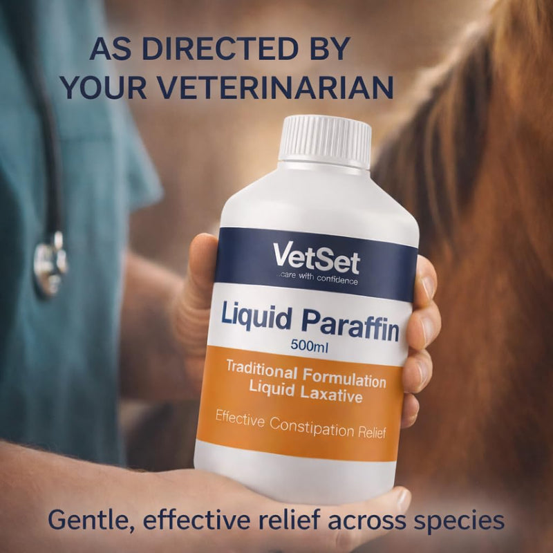 Liquid Paraffin for Dogs and Horses | Dog Laxative for Constipation Relief | Veterinary Faecal Softener and Digestive Aid for Dogs, Cats, Horses, Livestock and Pets | 500ml (Pack of 2) 500ml (Pack of 2)