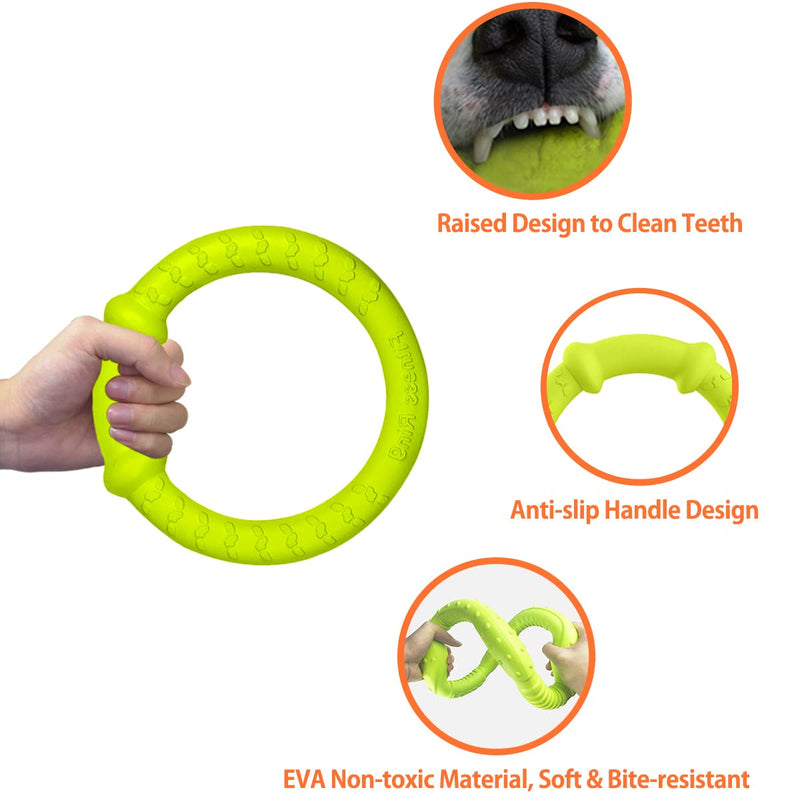 LaRoo Dog Flying Ring Toys, Floating Flying Disc ABS Durable Interactive Chew Toys for Training Outdoor Playing Puppy Medium Large Dogs (Small Green/18cm) Green-S - BeesActive Australia