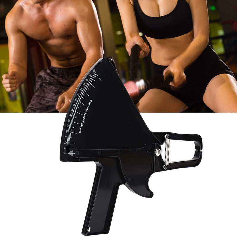 Body Fat Caliper Tester Fitness Skinfold Accurate Measure Body Fat Handheld Body Fat Measurement Device Measurement Tool (Black) Black