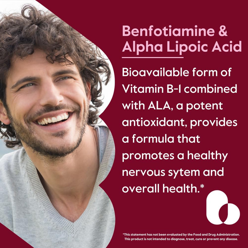 BESTVITE Benfotiamine 150mg/Alpha Lipoic Acid 300mg (240 Veg Caps)(120x2) | No Stearates - Vegan - Gluten Free - Non GMO - Fat Soluble Vitamin B1 Thiamine Supplement - ALA Supplement 120 Count (Pack of 2)