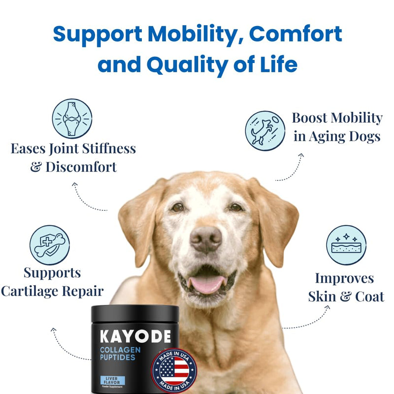 Collagen Puptides - Collagen for Dogs | Premium Dog Joint Supplement | 2X The Amount As Liquid Droppers | Great for Senior & Adult Dogs. Includes Omega 3.