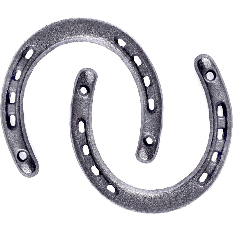 GGTYHAO 4PCS Cast Iron Horseshoe，for Good Lucky, Durable Cast Iron Medium Horseshoe 5 Holes On Each Side for Wall Hung silver - BeesActive Australia