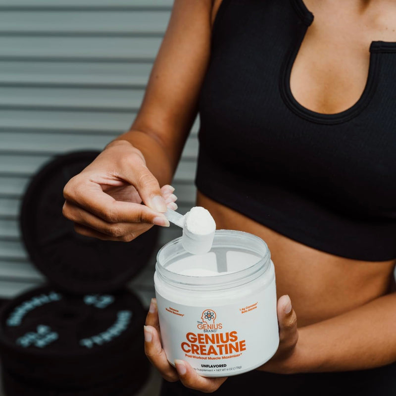 Genius Micronized Creatine Monohydrate Powder, Post Workout Supplement, Unflavored - 100% Naturally Flavored & Sweetened - Supports Muscle Building, Cellular Energy & Cognitive Function – 170g - BeesActive Australia