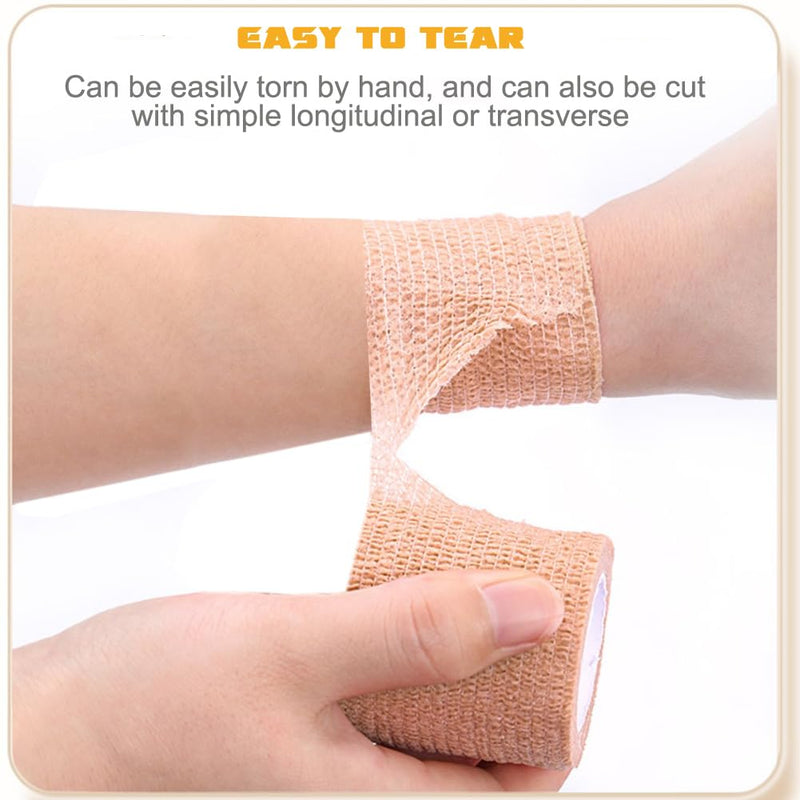 QUMY Self-Adhesive Bandage Wrap 6 Pack, 2 Inch x 5 Yards Cohesive Breathable Non-Woven Vet Tape for Pets, Dog Bandage Shoes, Wound First Aid Gauze for Dog, Horse, Cat, Elastic Wrap for Ankle, Sports 0Blue - BeesActive Australia