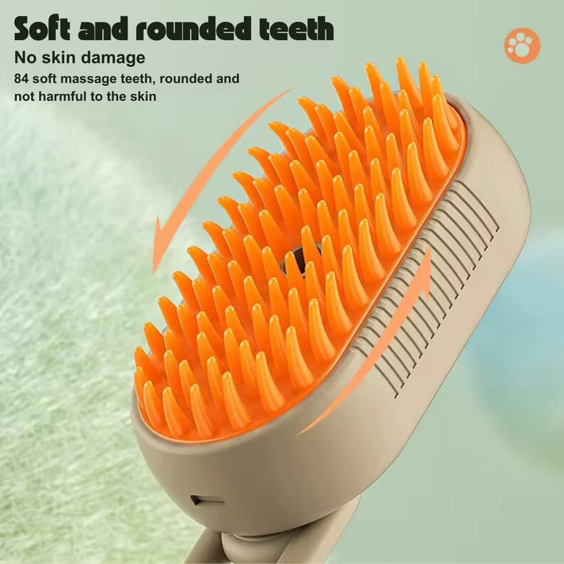 Cat Steam Brush - 3 in 1 Cat Steamy Brush, Steamy Silicone Massage Grooming Brush for Cat and Dog, Steamer Brush for Massage, Tangled And Hair Loss Remover (Cream) Cream - BeesActive Australia