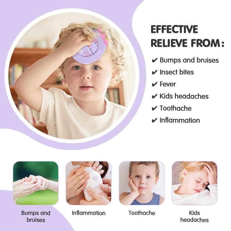 Hilph® Bundle of 3 Kids Ice Pack with Macaron Pattern + 3 Nylon Dinosaur Kids Ice Pack with Cover - BeesActive Australia