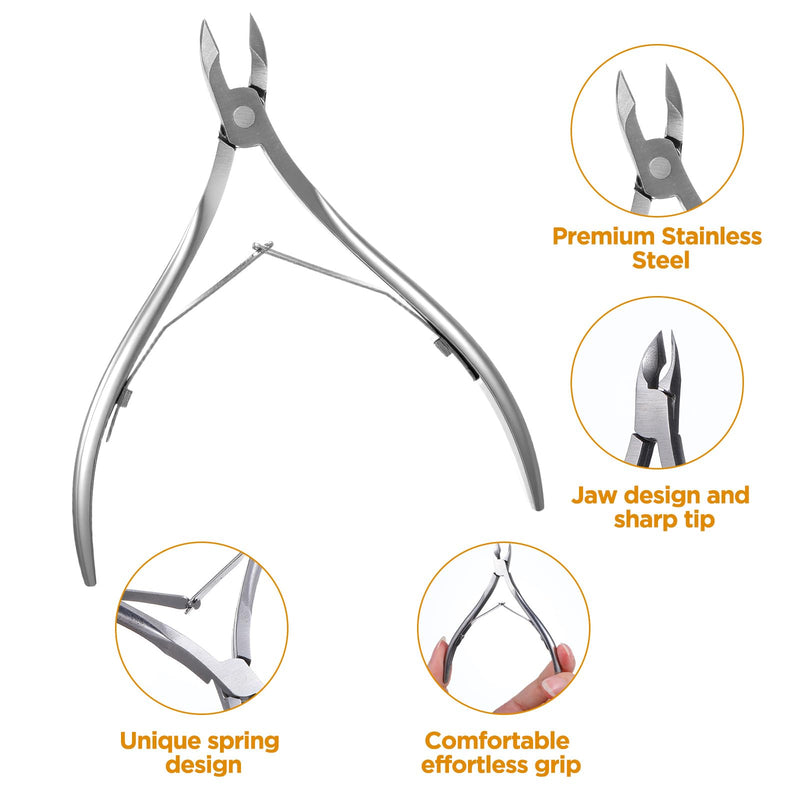 Ptwola 18 Pack Professional Cuticle Trimmer Nippers Stainless Steel Nail Cuticle Cutter Sharp Pointed Blade Dead Skin Remover Clipper Scissor Pedicure Manicure Tool for Fingernails Toenails Care(18) - BeesActive Australia