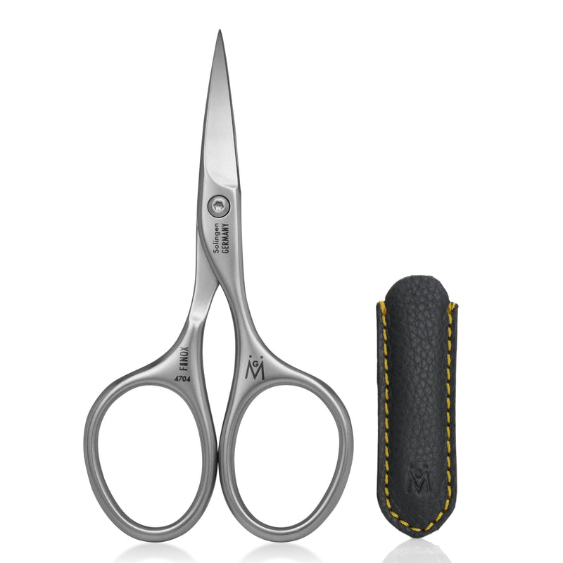 GERMANIKURE Professional Nail Cutter Scissors - FINOX Stainless Steel Nail Scissors - Curved for Nail Tips - Manicure Tools in Leather Case - Ethically Made in Solingen Germany - 4704 Leather Sleeve - BeesActive Australia