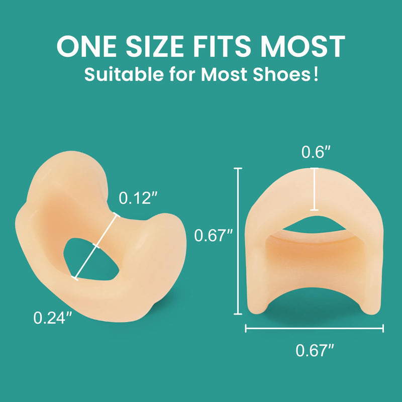 Welnove Gel Toe Separator - 8 Pack Pinky Toe Spacers - Little Toe Cushions, Small Sleeves for Preventing Rubbing & Reducing Pressure (Beige) Beige