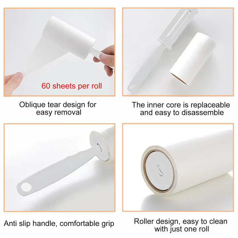 AQSQWQ 6 rolls 360 sheets lint roller + 1 dispenser, extra sticky lint roller, lint roller clothing, lint roller animal hair, lint roller for clothing, hair, sofa, bed, cat hair, dog hair - BeesActive Australia