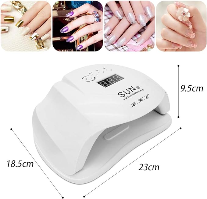 LED & UV Nail Light, 54W UV Light, ABS, Industry Attention Low Heat Function, Compatible with All Gels, Gel Nails, Resin, LED Light, Auto Sensor, 4 Timer Settings - BeesActive Australia