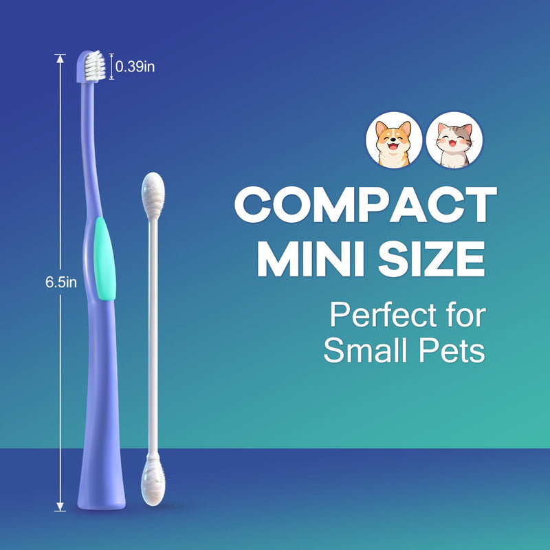 Natural Coconut Oil Dog & Cat Toothpaste for Fresh Breath + Medium-Soft Bristles Toothbrush