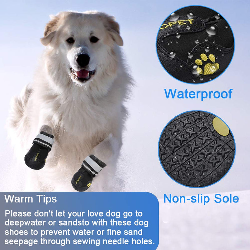 Dog Snow Boots for Winter Durable Waterproof Anti-Slip Dog Booties for Winter Dog Shoes for Medium Large Size Dogs with Adjustable Reflective Straps Dog Boots & Paw Protectors Black Size 8 8#: 2.95 Inch Width for 80-95 lbs - BeesActive Australia