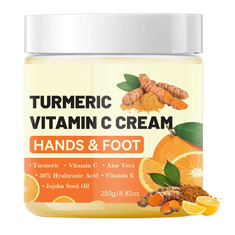 Turmeric & Vitamin C Hand Foot Cream with 30% Hyaluronic Acid - Anti Cracking Foot Cream Intense Moisturizing Vitamin C Lotion Softens and Nourishes Dry, Cracked Heels & Hands- 8.82 Oz - BeesActive Australia