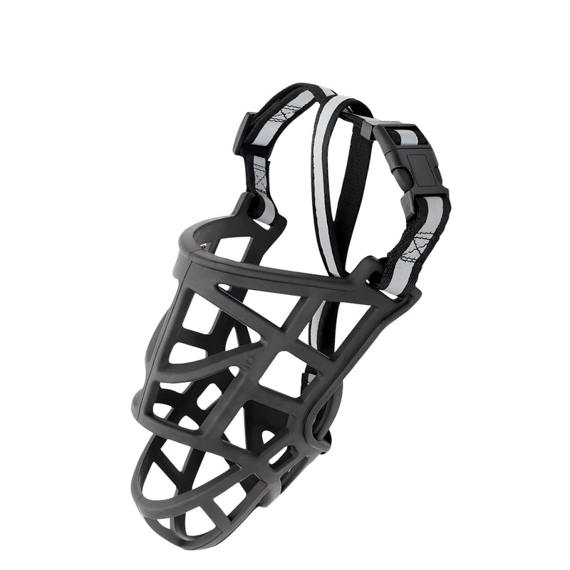 Shengxi Basket Muzzle for Dogs with Adjustable Straps Soft Rubber Basket Dog Muzzle with Reflective Strips Breathable Muzzle Dog Prevents Barking Biting and Chewing (2) 2 - BeesActive Australia
