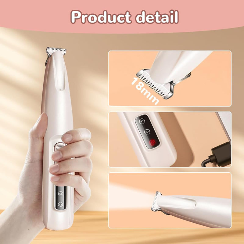 Dog clipper quiet, dog hair clipper, paw trimmer with LED light, waterproof paw razor, USB rechargeable dog clipper, professional claw grinder - BeesActive Australia