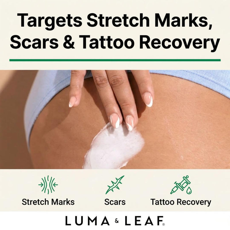 LUMA & LEAF Whipped Body Butter 5 oz, Natural Shea Butter Body Cream with Grapeseed Oil, Vitamin E & Prickly Pear, Deep Hydration for Dry Skin, Stretch Marks & Scars, Fragrance Free, Clean Skincare - BeesActive Australia