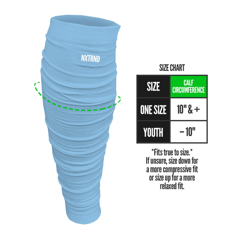 Nxtrnd Football Leg Sleeves, Calf Sleeves for Men & Boys, Sold as a Pair Columbia Blue Youth - BeesActive Australia